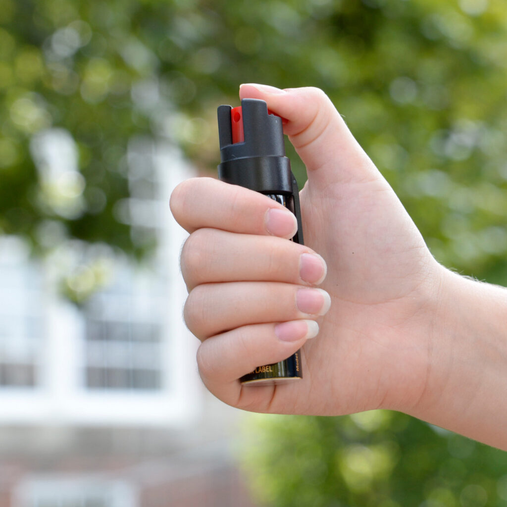 Twist-lock safety mechanism on SABRE 3-in-1 Pepper Spray Twist-lock safety mechanism on SABRE 3-in-1 Pepper Spray